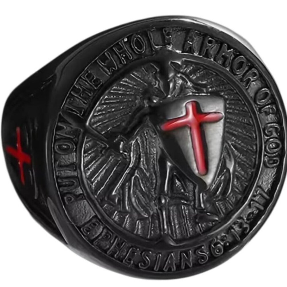 NEW - ARMOR OF GOD LUXURY SET COLLECTION STAINLESS STEEL CHAIN/RING & BRACELET - Picture 9 of 12